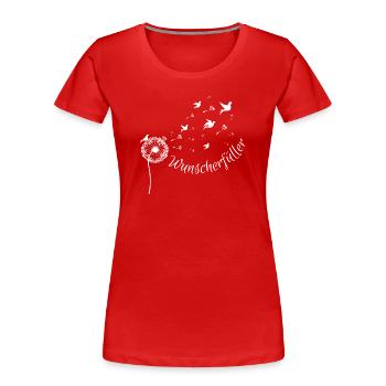 Wunscherfüller - Wortschätze - vergessene Wörter - Frauen Premium Bio T-Shirt - Rot - Vorne - Mia (176cm)