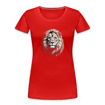 Lion - T-shirt bio Premium Femme - rouge - Devant - Mia (176cm)