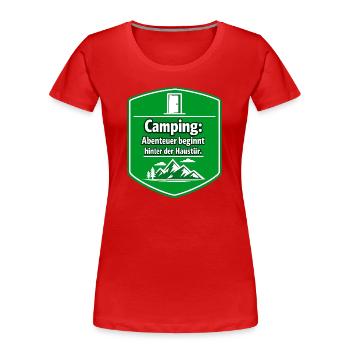 Campeur - T-shirt bio Premium Femme - rouge - Devant - Mia (176cm)