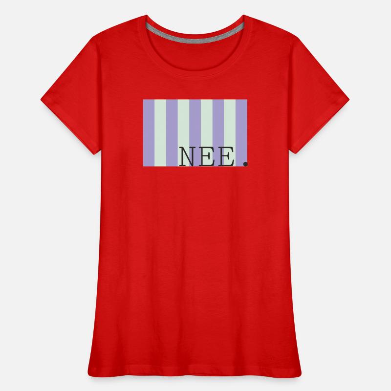 Nee Pastellstreifen Schrift Frauen Premium Bio T-Shirt