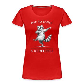 Kerfuffle Raccoon Dance - Women's Premium Organic T-Shirt - red - Front - Mia (176cm)