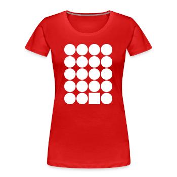Polka Dot Grid with Accent Square - Women's Premium Organic T-Shirt - red - Front - Mia (176cm)