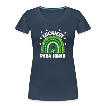 Glücklichstes Para-Team - Frauen Premium Bio T-Shirt - Navy - Vorne - Mia (176cm)