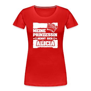 Geschenk für Alicia - Frauen Premium Bio T-Shirt - Rot - Vorne - Mia (176cm)