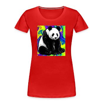 panda - T-shirt bio Premium Femme - rouge - Devant - Mia (176cm)