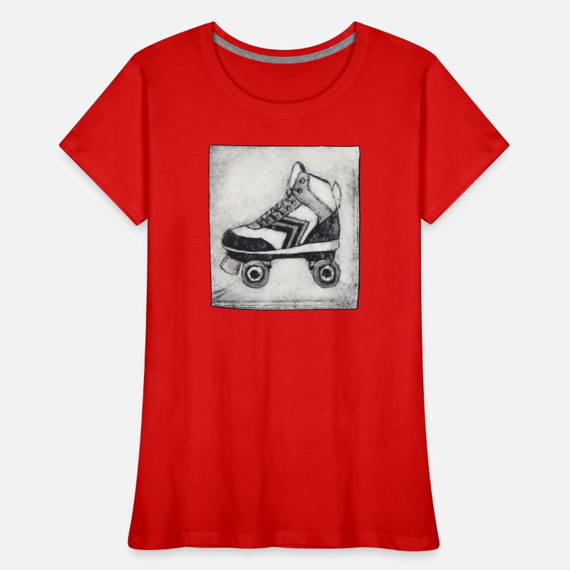 Roller Roller Retro - Sculpté à la main imprimable T-shirt bio Premium Femme