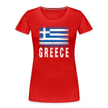 Pinselstrich Flagge Griechenland - Frauen Premium Bio T-Shirt - Rot - Vorne - Mia (176cm)