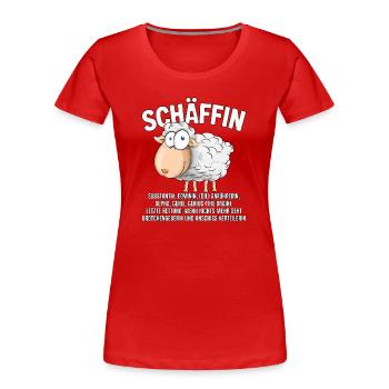 Schäffin - Alpha Schaf als Chefin - Frauen Premium Bio T-Shirt - Rot - Vorne - Mia (176cm)