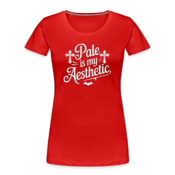 Pâle est mon esthétique - T-shirt bio Premium Femme - rouge - Devant - Mia (176cm)