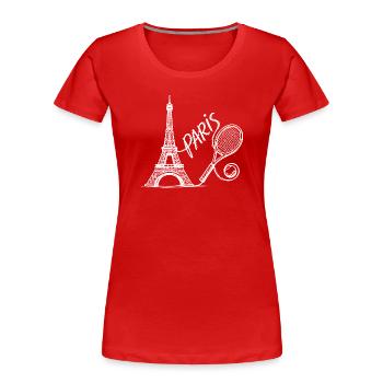 Paris Tennis Turnier Shirt, Retro Tennis Fashion - Frauen Premium Bio T-Shirt - Rot - Vorne - Mia (176cm)