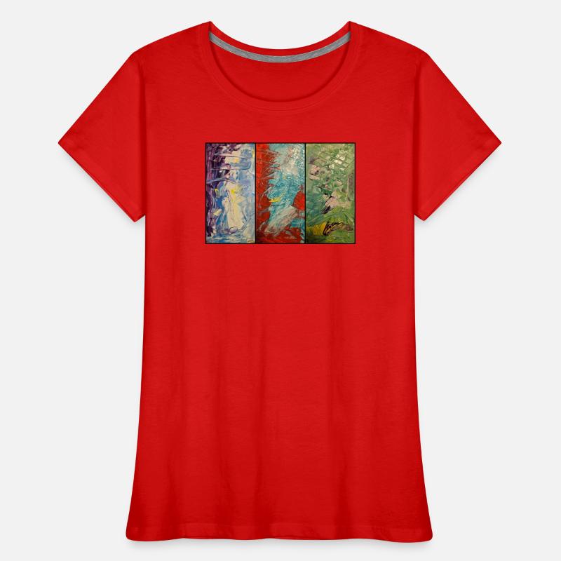 Flux de couleur triptyque T-shirt bio Premium Femme