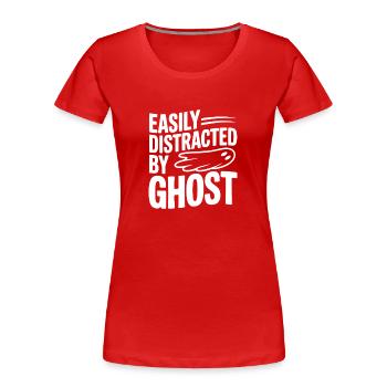 Easily Distracted by Ghost - Women's Premium Organic T-Shirt - red - Front - Mia (176cm)