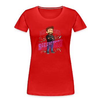 Ich bin begeistert - Frauen Premium Bio T-Shirt - Rot - Vorne - Mia (176cm)