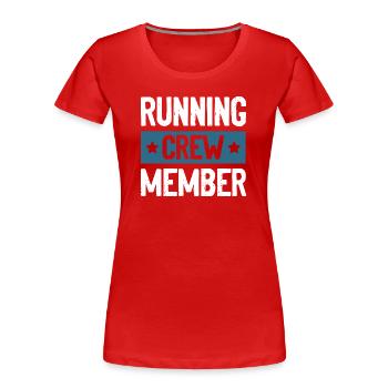 Équipe de Course - T-shirt bio Premium Femme - rouge - Devant - Mia (176cm)