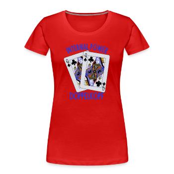 Doppelkopf: Geistige Stärke - Frauen Premium Bio T-Shirt - Rot - Vorne - Mia (176cm)