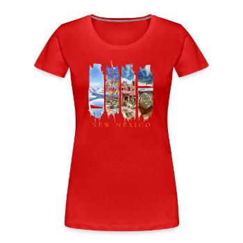 New Mexico Travel – Land of Enchantment Desert - Women's Premium Organic T-Shirt - red - Front - Mia (176cm)