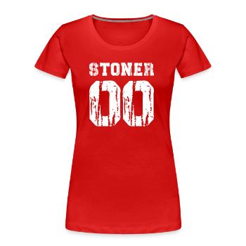 Typographie Grunge Stoner 00 - T-shirt bio Premium Femme - rouge - Devant - Mia (176cm)