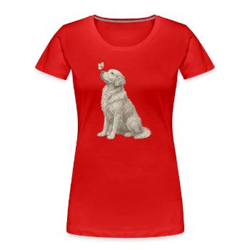 Golden Retriever Geschenk für Hundefans - Frauen Premium Bio T-Shirt - Rot - Vorne - Mia (176cm)