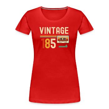 Vintage 85 Kassette Retro - Frauen Premium Bio T-Shirt - Rot - Vorne - Mia (176cm)