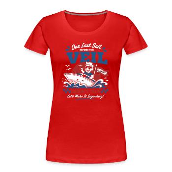 Llama Not Drama Party Saying - Women's Premium Organic T-Shirt - red - Front - Mia (176cm)