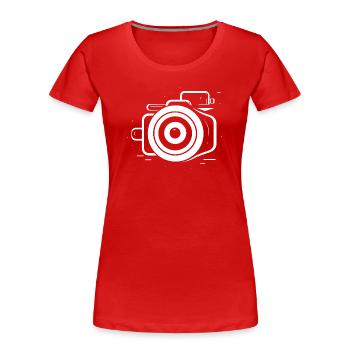 Camera Focus - Women's Premium Organic T-Shirt - red - Front - Mia (176cm)