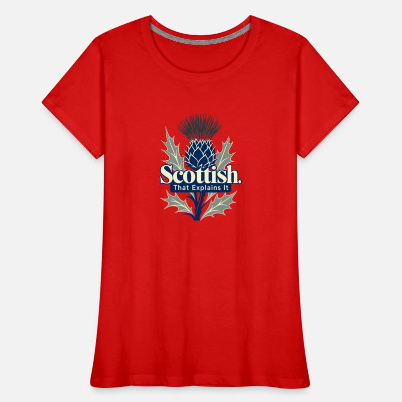 écossais qui explique ça drôle Drôle de la Pride écossaise Thistle T-shirt bio Premium Femme