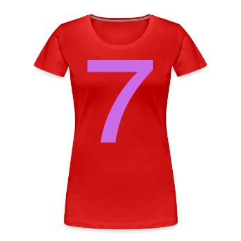7 - Frauen Premium Bio T-Shirt - Rot - Vorne - Mia (176cm)