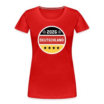 T-Shirt für einen Deutschen Fan - Frauen Premium Bio T-Shirt - Rot - Vorne - Mia (176cm)