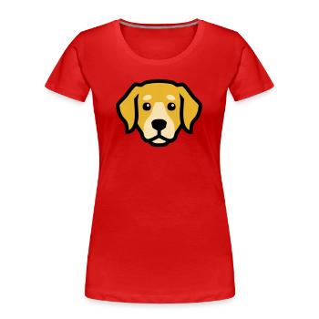 Tête de chien Golden Retriever Labrador Maman - T-shirt bio Premium Femme - rouge - Devant - Mia (176cm)