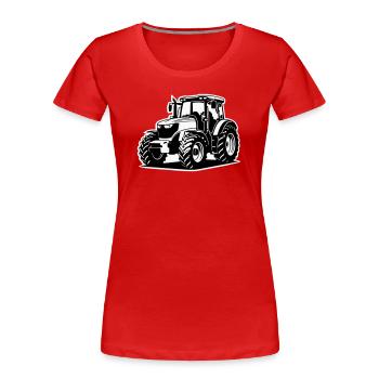 Tracteur / Tracteur / Tracteur (2 couleurs) - T-shirt bio Premium Femme - rouge - Devant - Mia (176cm)