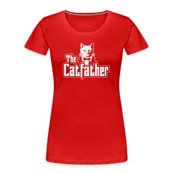 The Catfather Cat Dad Cat Owner - Women's Premium Organic T-Shirt - red - Front - Mia (176cm)