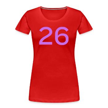 26 - Women's Premium Organic T-Shirt - red - Front - Mia (176cm)