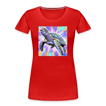 Schildkröte - Frauen Premium Bio T-Shirt - Rot - Vorne - Mia (176cm)
