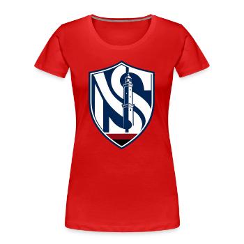 Leuchtturm in der Nacht - Frauen Premium Bio T-Shirt - Rot - Vorne - Mia (176cm)