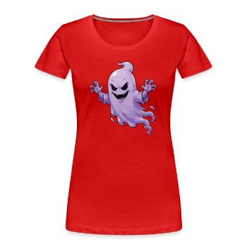 Ghost Haunted Design - Women's Premium Organic T-Shirt - red - Front - Mia (176cm)