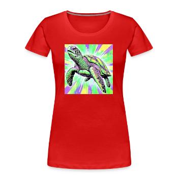 turtle - Women's Premium Organic T-Shirt - red - Front - Mia (176cm)
