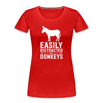 Esel Sprüche Esel Lustiges Esel Geschenk - Frauen Premium Bio T-Shirt - Rot - Vorne - Mia (176cm)