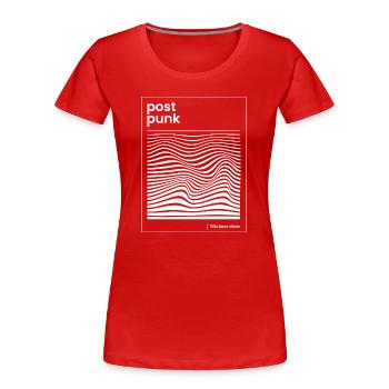 Post-Punk-Wave-Muster-Poster - Frauen Premium Bio T-Shirt - Rot - Vorne - Mia (176cm)