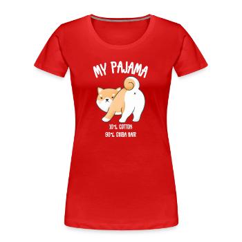 Hund Shiba Pyjama - Frauen Premium Bio T-Shirt - Rot - Vorne - Mia (176cm)