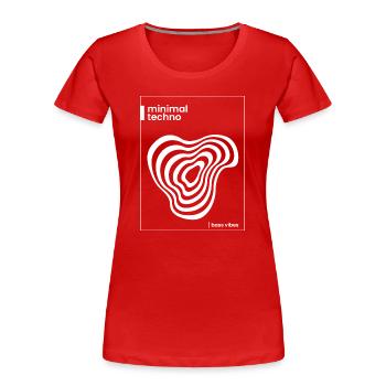 Minimal-Techno-Abstract-Vibe - Frauen Premium Bio T-Shirt - Rot - Vorne - Mia (176cm)