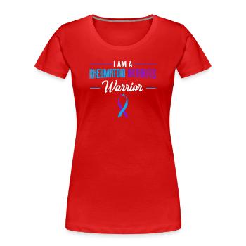 Rheumatoid Warrior Ribbon - Women's Premium Organic T-Shirt - red - Front - Mia (176cm)