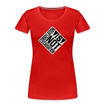 Correlation Is Not Causation Nerd Wissenschaft - Frauen Premium Bio T-Shirt - Rot - Vorne - Mia (176cm)