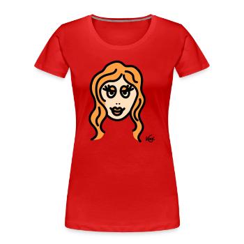 Virgo tall - Women's Premium Organic T-Shirt - red - Front - Mia (176cm)