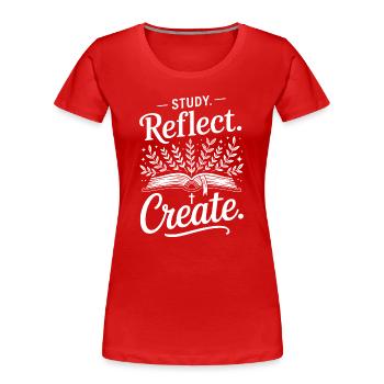 Studie Spiegel Erstelle Buch Botanische Arbeiten - Frauen Premium Bio T-Shirt - Rot - Vorne - Mia (176cm)