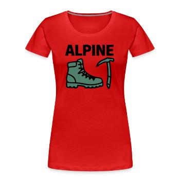 Wanderschuh Eispickel Alpine Bergsteigen Klettern - Women's Premium Organic T-Shirt - red - Front - Mia (176cm)