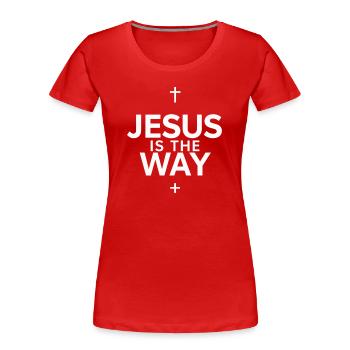 Jésus is the way - Women's Premium Organic T-Shirt - red - Front - Mia (176cm)