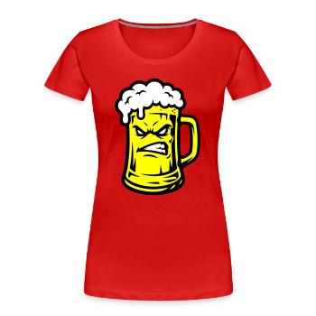 Beer Comic - Women's Premium Organic T-Shirt - red - Front - Mia (176cm)