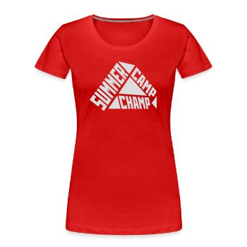 Summer Camp Champ Fun Kids Outdoor Adventure - Women's Premium Organic T-Shirt - red - Front - Mia (176cm)