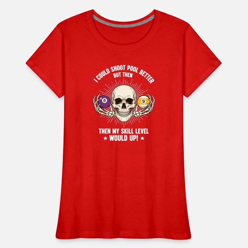 Table de billard de billard Billard Billard Spool Skull T-shirt bio Premium Femme