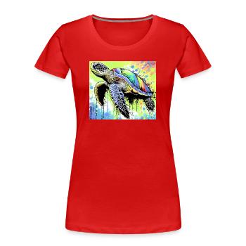 tortue - T-shirt bio Premium Femme - rouge - Devant - Mia (176cm)